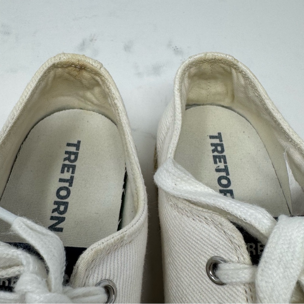 Tretorn Women’s Eve Lace Up Platform Espadrille‎ size 6 White Canvas Sneakers - Picture 3 of 12